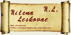 Milena Leskovac vizit kartica